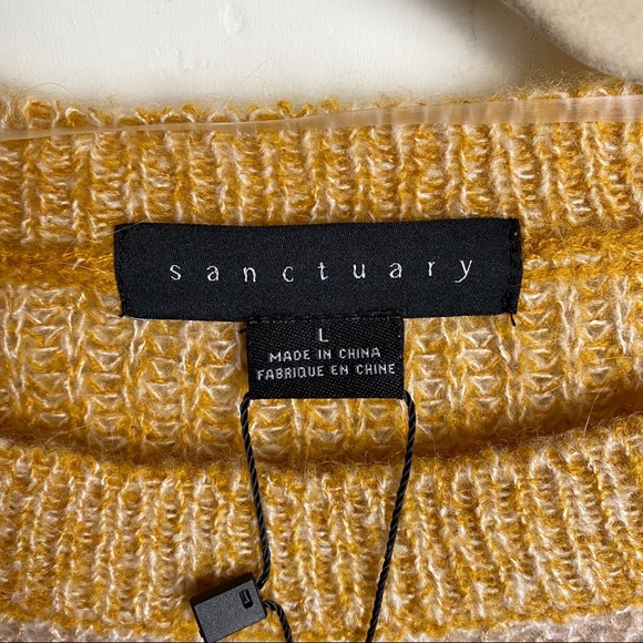 NEW Sanctuary Stripe Crewneck Wool and Mohair Blend Relaxed Fit Sweater NWT - Picture 5 of 9